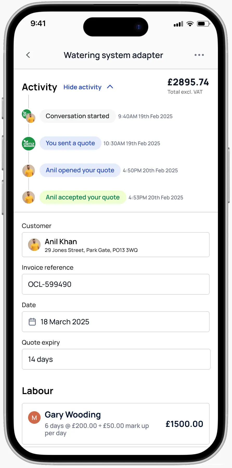 Quote activity tracking