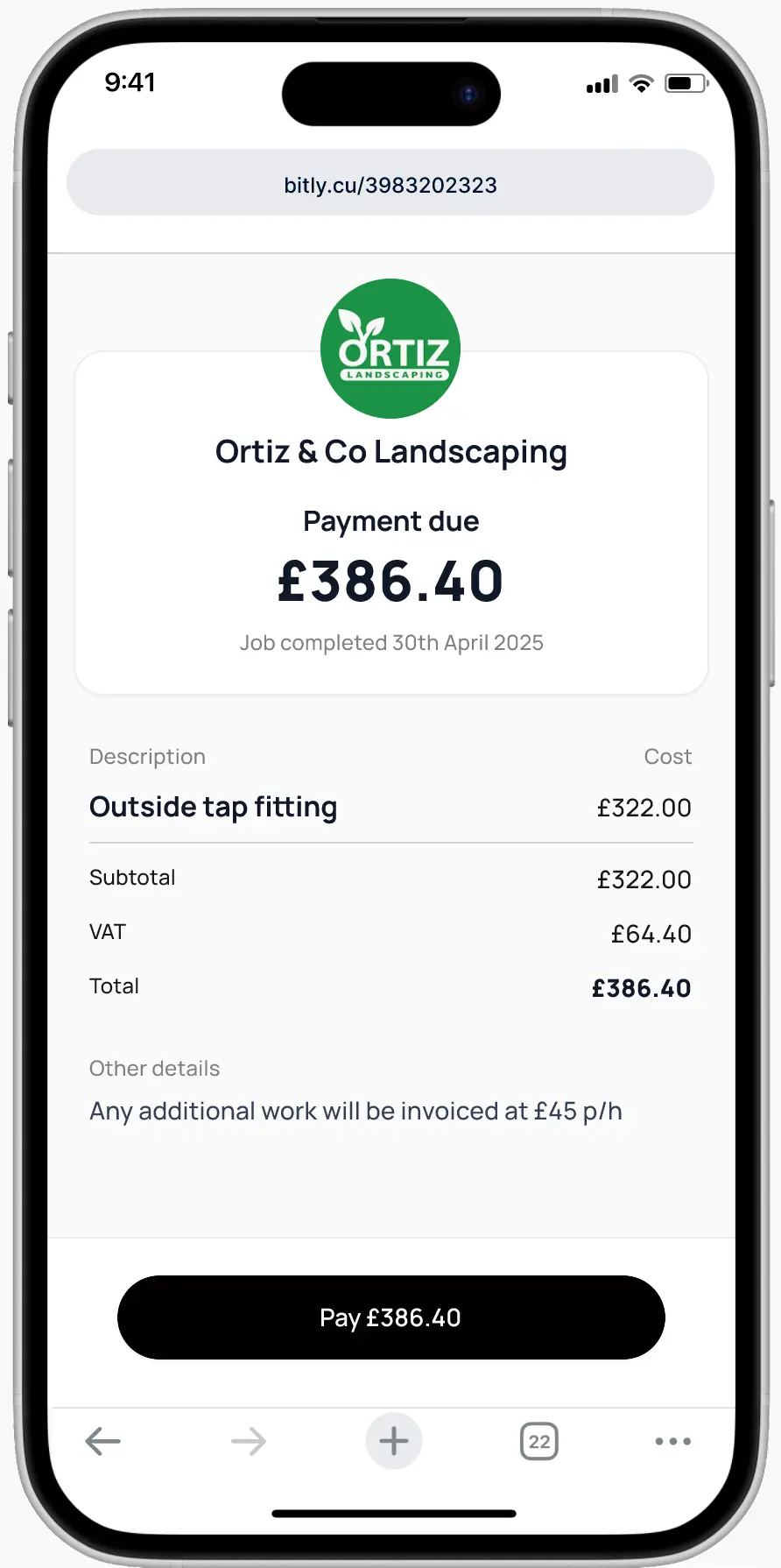 Professional quotes sent to your customers